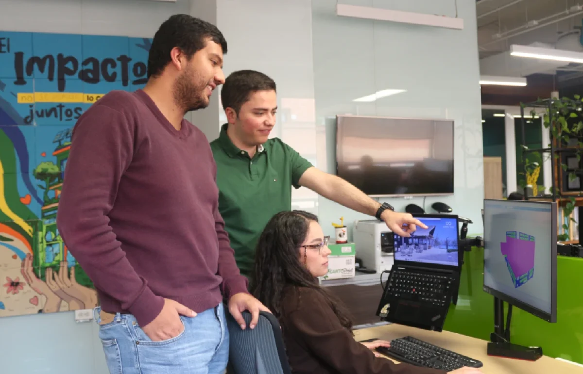 Architects in the office modeling a 3D building